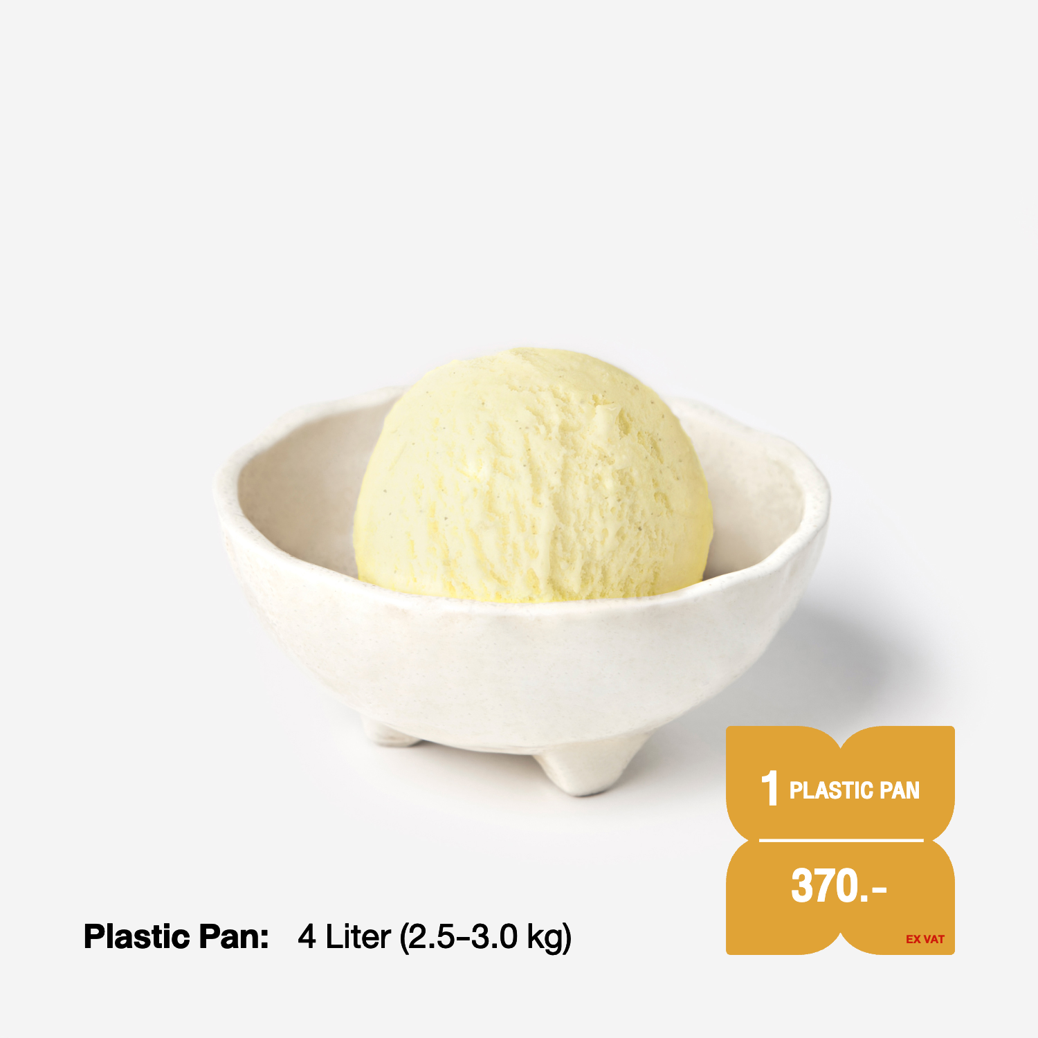 ไอศกรีมแช่แข็ง SYNOVA : ไอศกรีมเชอร์เบทรสมะม่วงเสาวรส ขนาด 4 ลิตร (แพน)